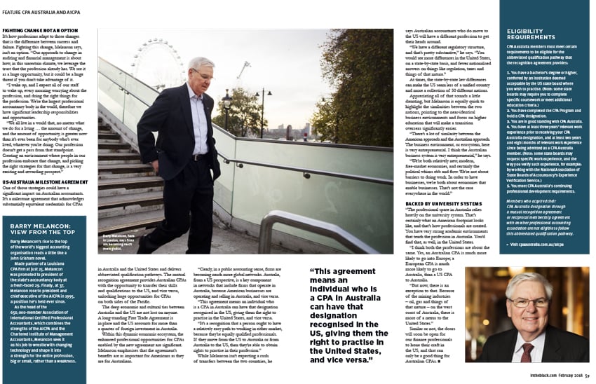AICPA CEO Barry Melancon in INTHEBLACK Magazine photographed by Jonathan Browning