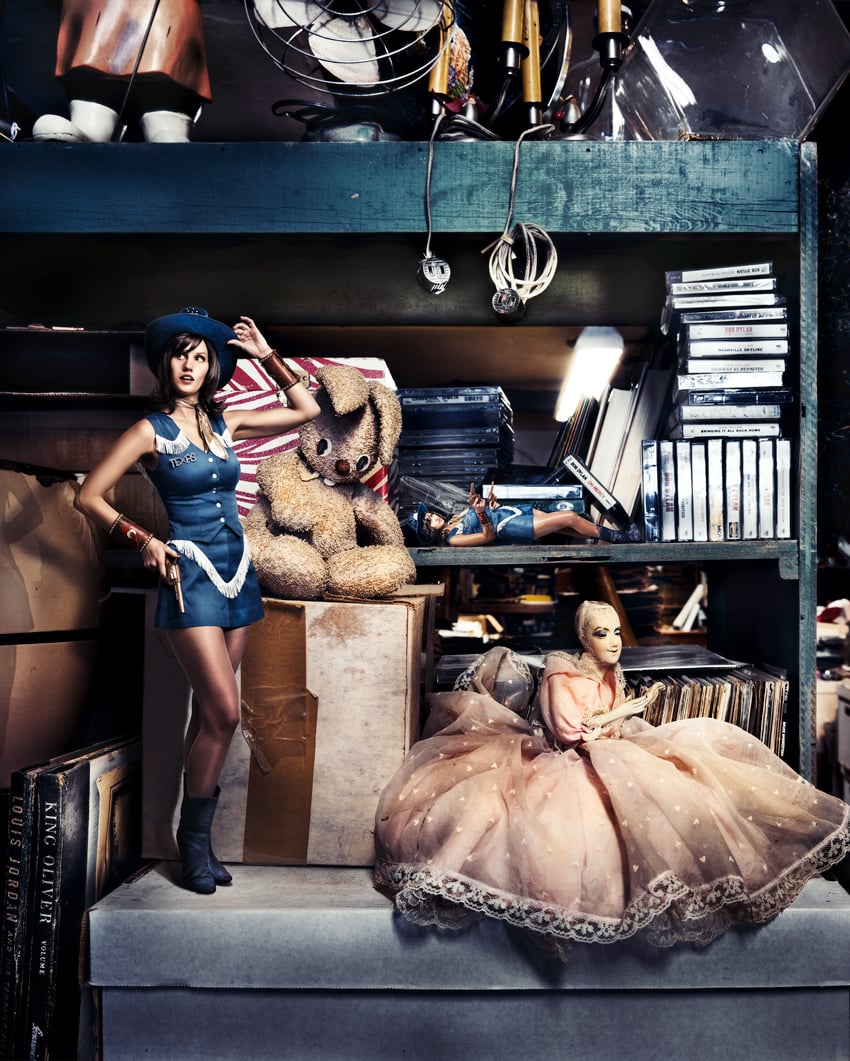 Dolls inside a nostalgia shop shot by Urs Bigler