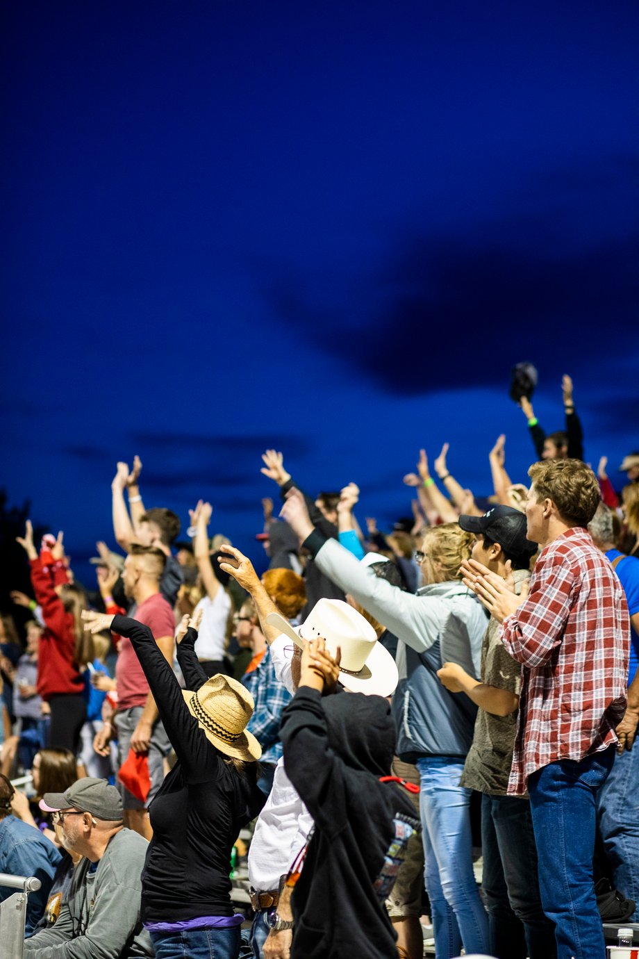 Adam Hester catches the cheering crowd at the rodeo in Jackson Hole