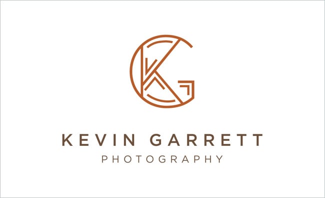 Kevin Garrett logo example with the K in the G