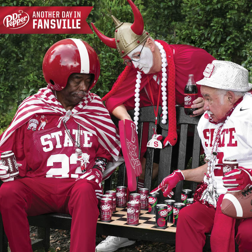 Tearsheet by Photographer Andy Klein for the Dr. Pepper Fansville Campaign