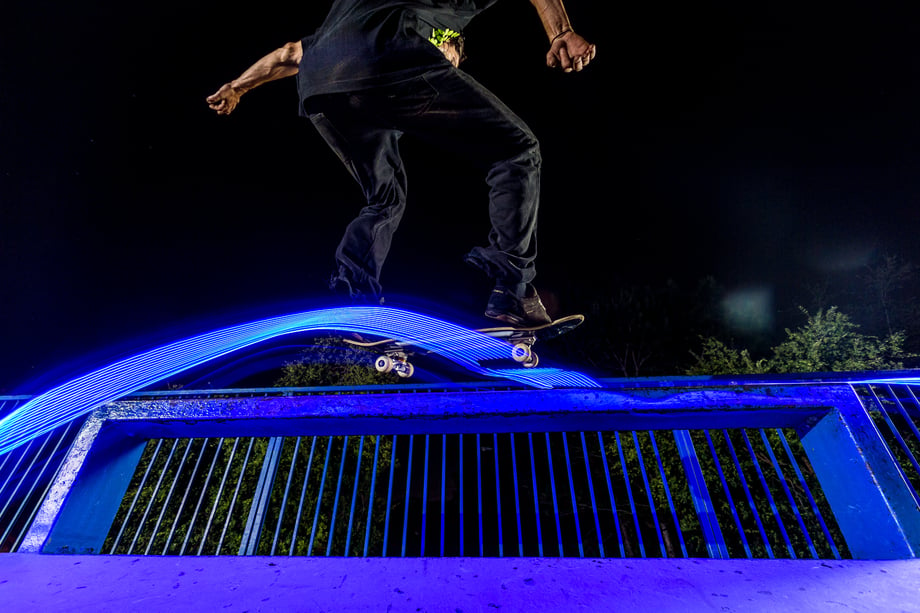 Jacksonville, Fla.-based commercial photographer Ryan Ketterman was hired by Rock My Image to shoot an assignment for Third Kind Beyond, a company that sells LED lights for skateboards.