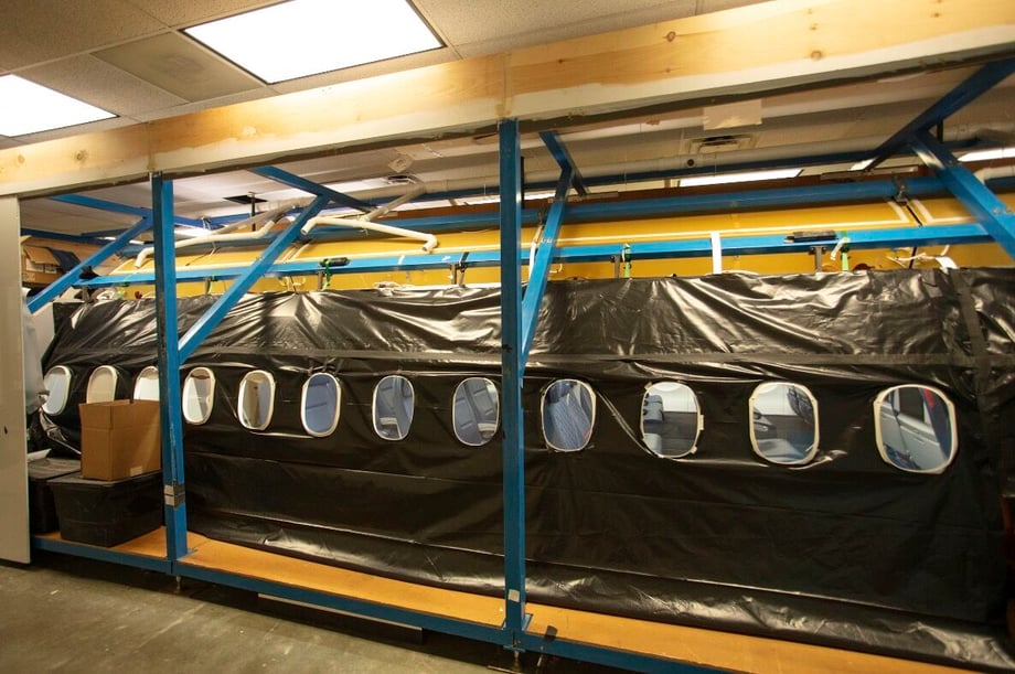 John Fulton's photo of a full-scale fuselage that Delta keeps to allow for photo and video shoots
