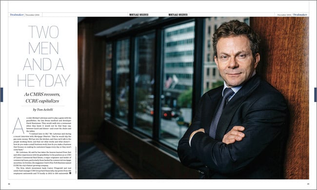 Michael Lehrman pictured for Mortgage Observer Magazine, photo by Chris Sorensen