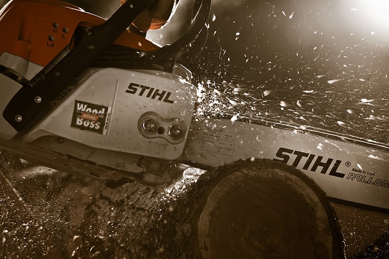 STIHL Chain Saw Photo shot by St Louis-based industrial photographer John Fedele