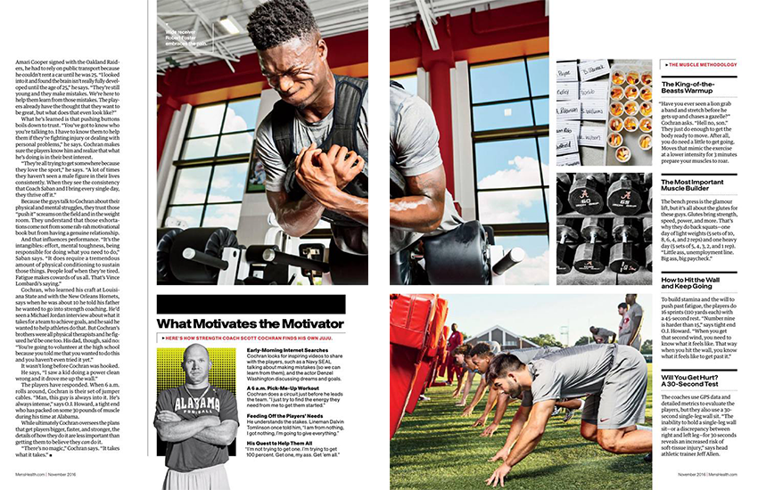 Various images of players on Crimson Tide in a tearsheet by Giacomo Fortunato 
