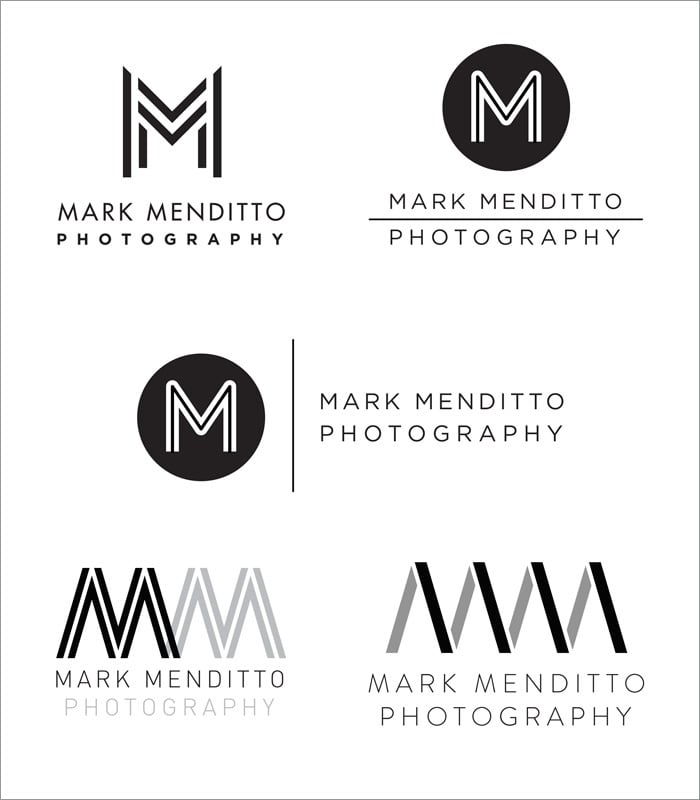 Mark Menditto logo options while working with Wonderful Machine.