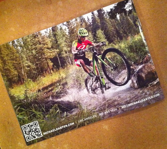 A print mailer showing sports and fitness photography by Michael Darter