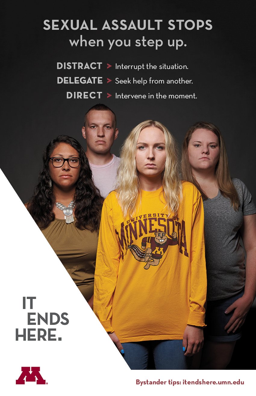 David Bowman's photo for University of Minnesota students for anti-sexual harassment campaign