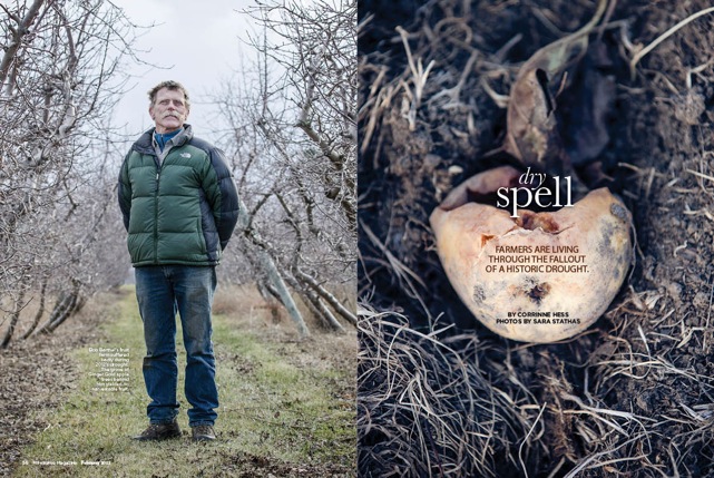 Photos of a farmer and infertile soil in Milwaukee Magazine by Milwaukee-based portraiture photographer Sara Stathas. 
