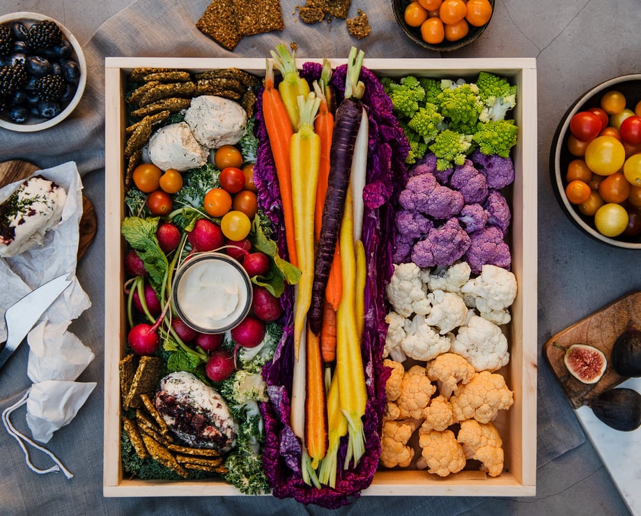 Vegan Crudités Board shot by Michael Marquand for Modern Charcuterie. 