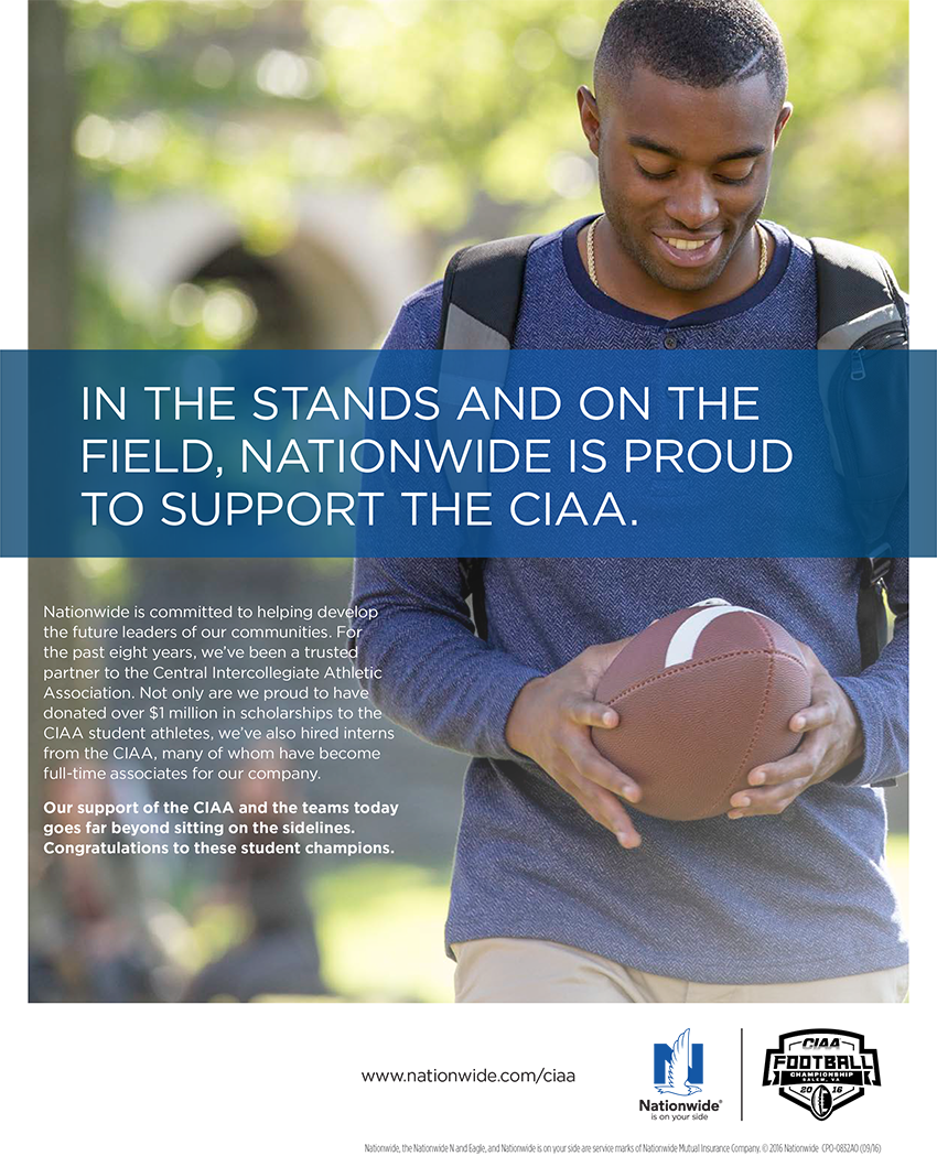 nationwide tearsheet showing a young man holding a football