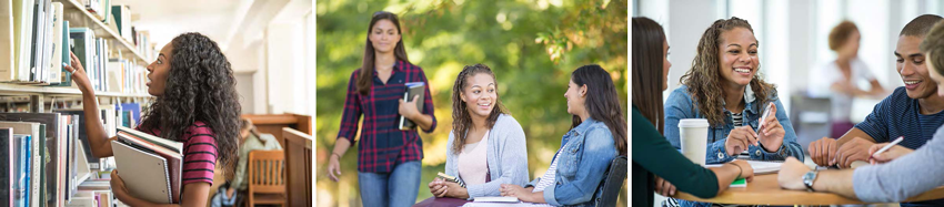 lifestyle images showing students on campus