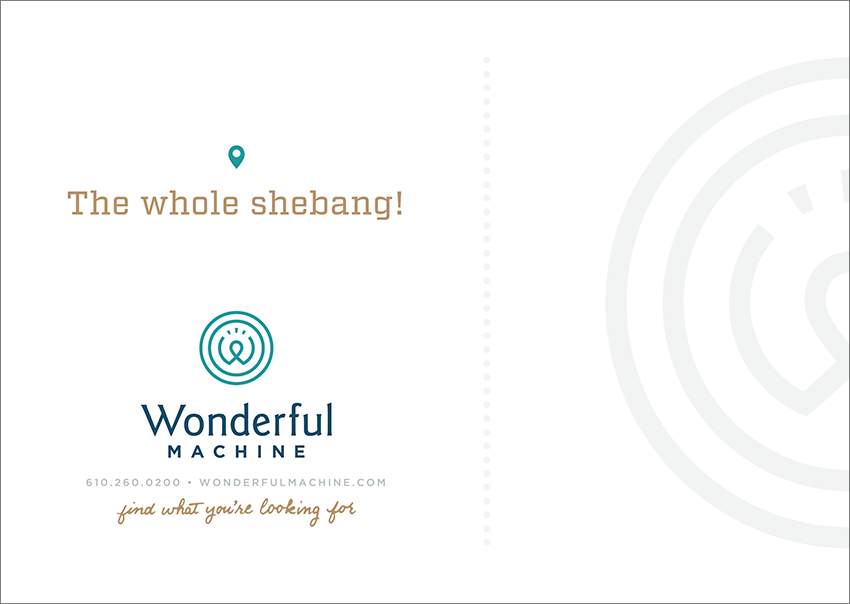 Wonderful Machine promo with tagline 'the whole shebang'