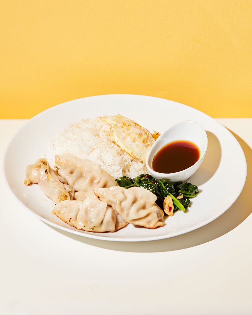 Paul Quitoriano's Quarantine Meals project dumplings and spinach