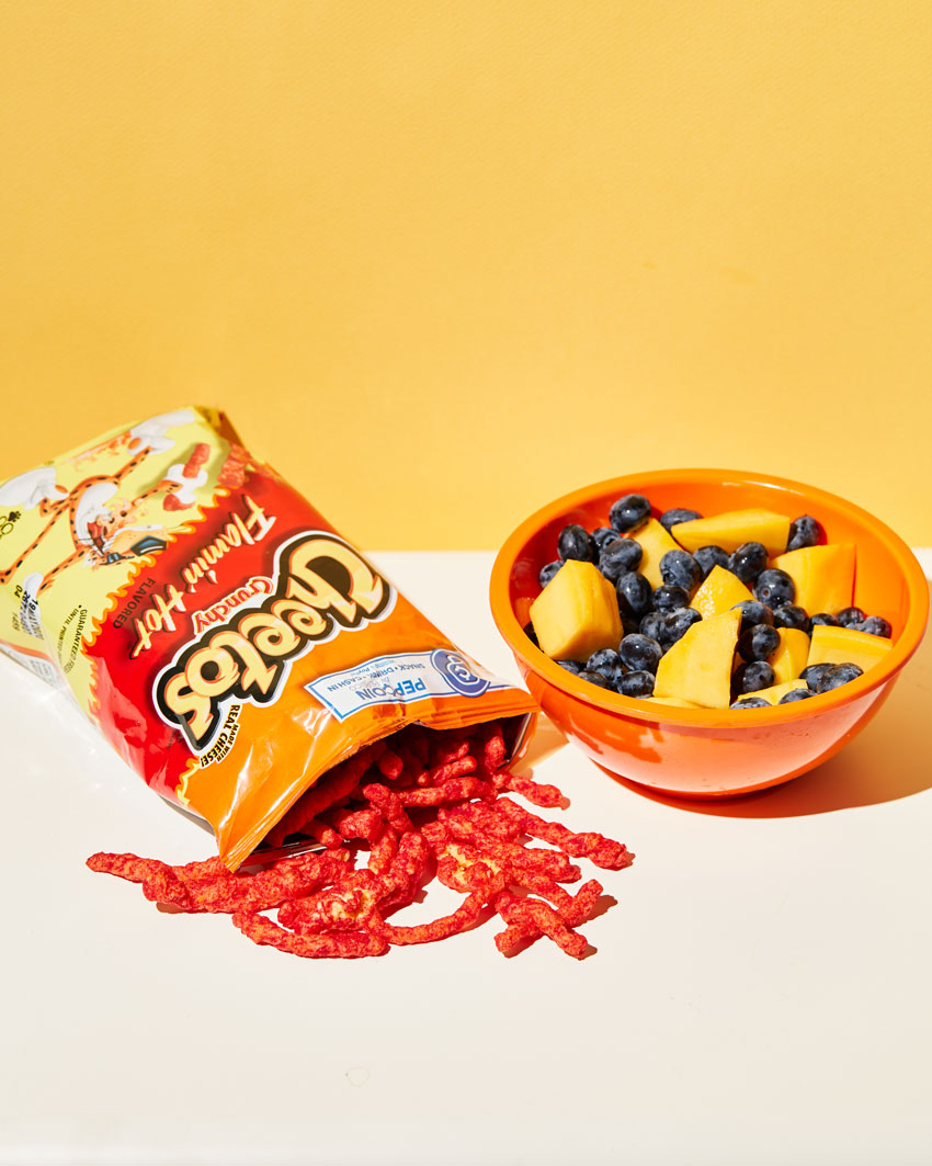 Paul Quitoriano project Quarantine Meals Cheetos and fruit