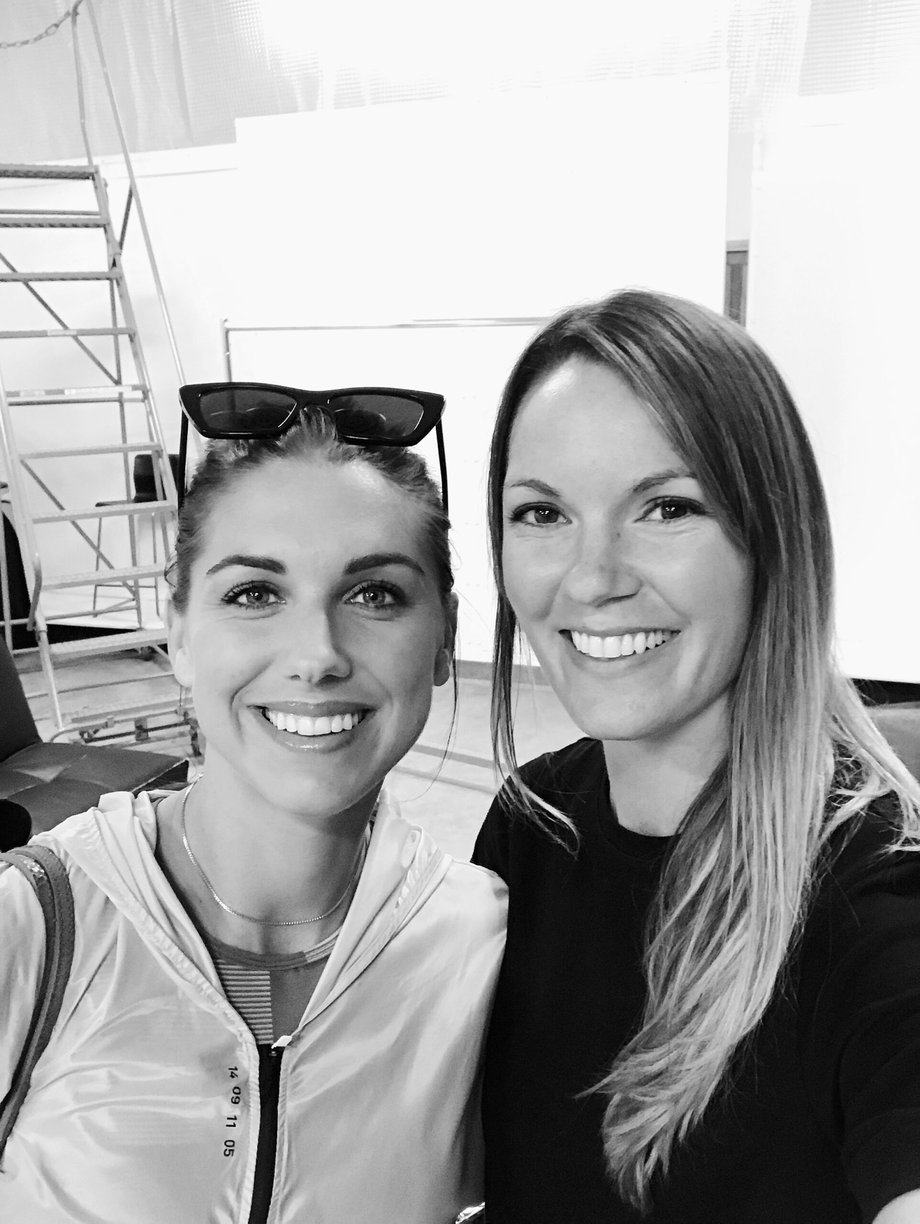 Alex Morgan and Mary Beth Koeth pose for a shot together.