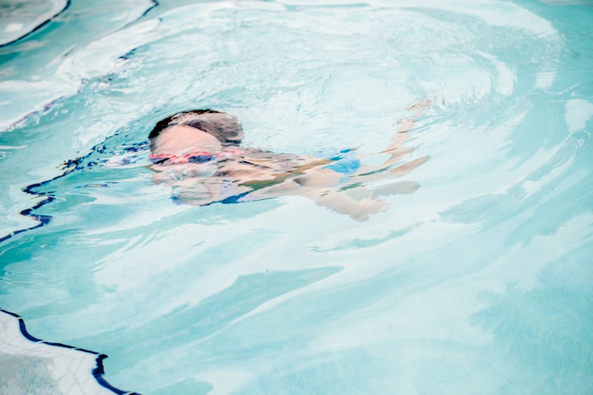 Photograph by Julia Vandenoever of a child swimming