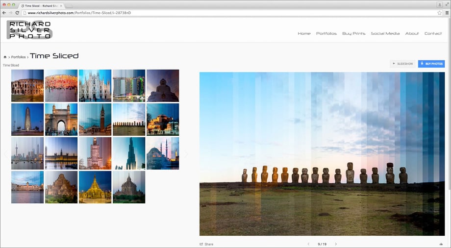 A shot from Richard's old site showing a gallery of structures from around the world.