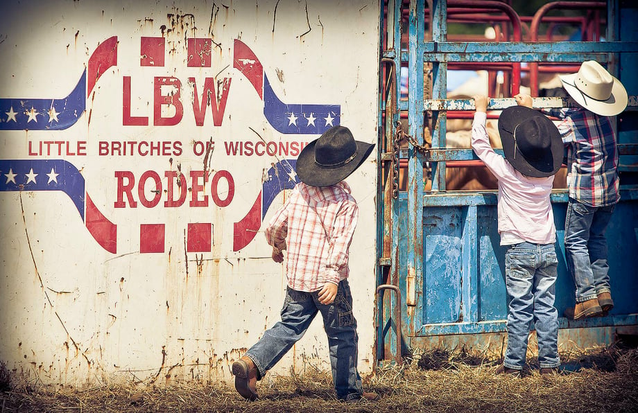 Some kids at the Little Britches Rodeo photographed by John Sibilski