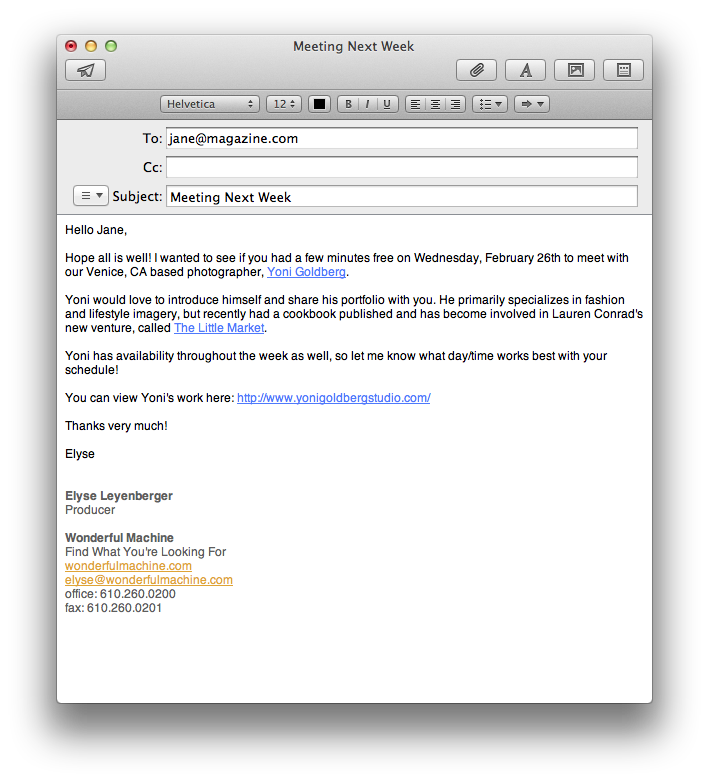 Email outreach on behalf of Yoni Goldberg.