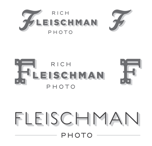 The second round of logo designs showing more experimentation in font and the use of drop shadow