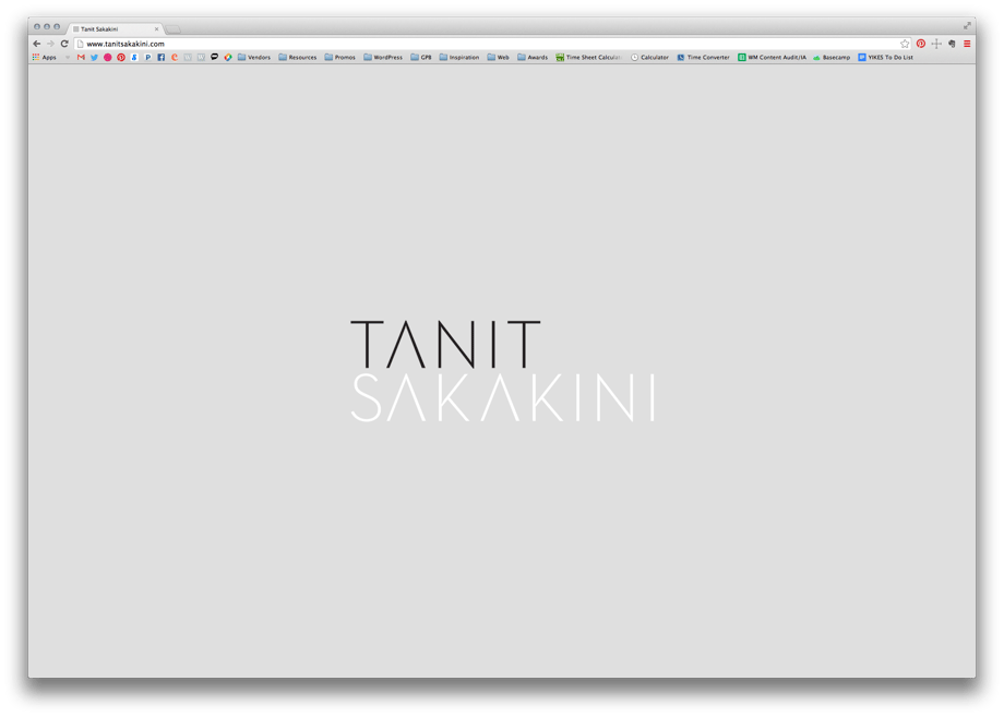 Tanit Sakankini's logo and landing page.