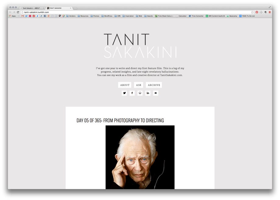 Tanit Sakakini's blog page.