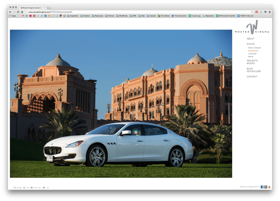 Screenshot image of Wouter Kingma's new website showing a car.