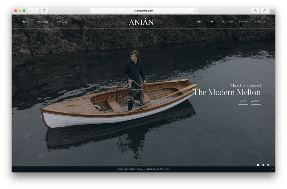 Another tear from Anian's website showing Mackenzie Duncan's photo of Simon Whitfield standing in his boat holding a crab trap