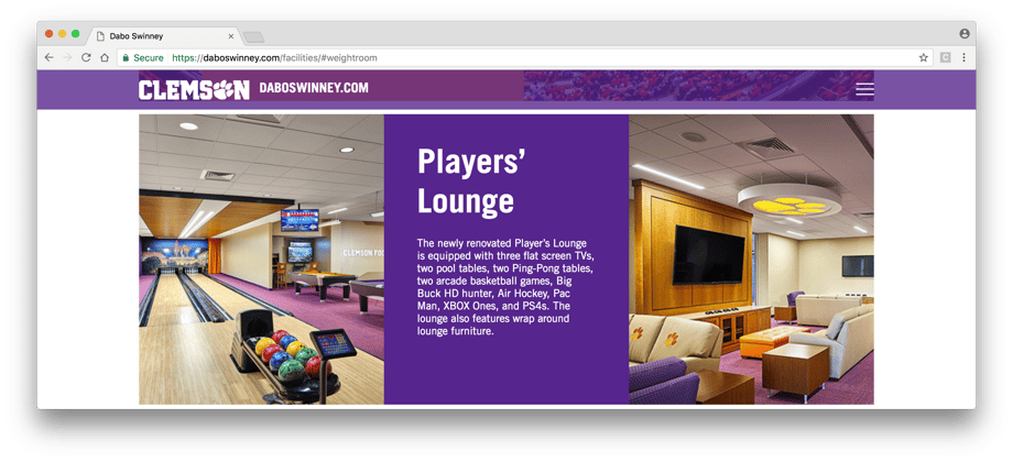 Michael Robinson photograph of The Players Lounge at Clemson.