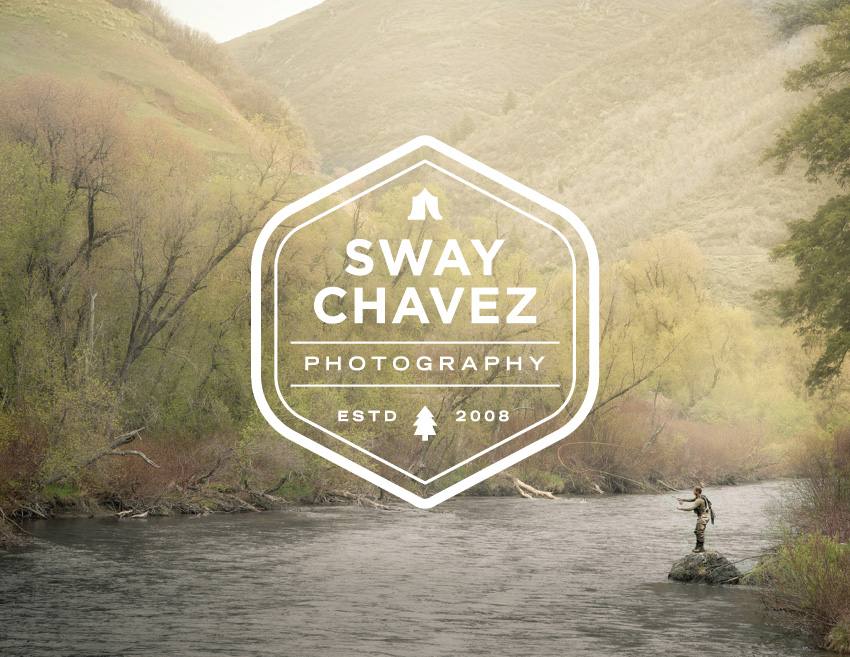 The outline version of Sway's logo over one of his images.