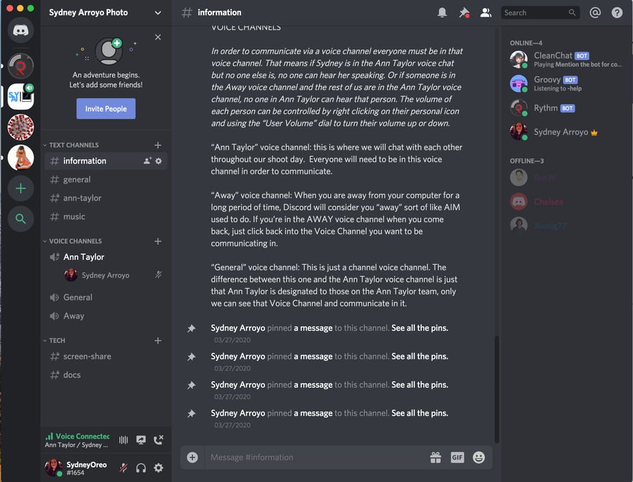 Discord Interface from Sydney Arroyo.