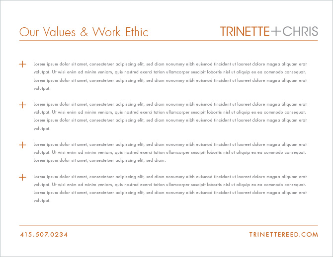 Trinette+Chris's treatment values page.