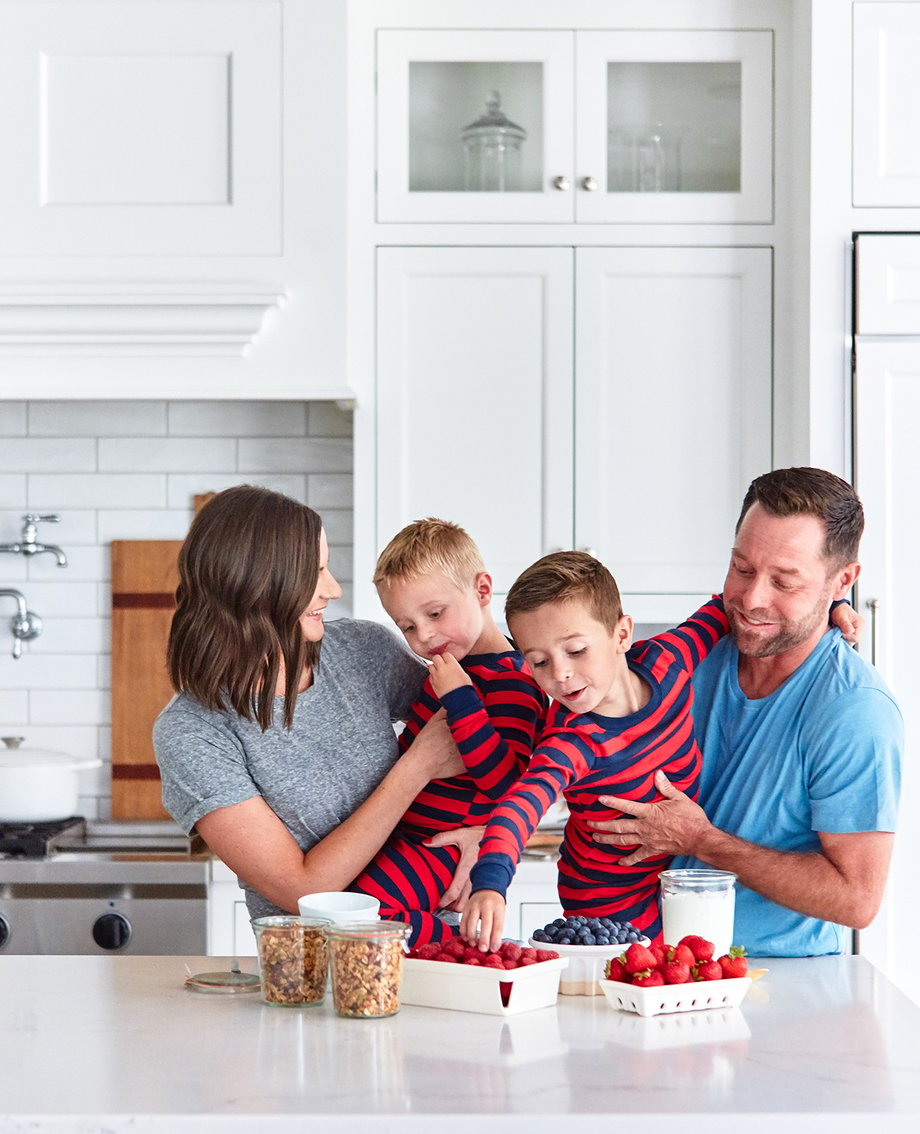 Colin Price catches the Lichty family in the kitchen in their Salt Lake City home making yogurt partfaits together