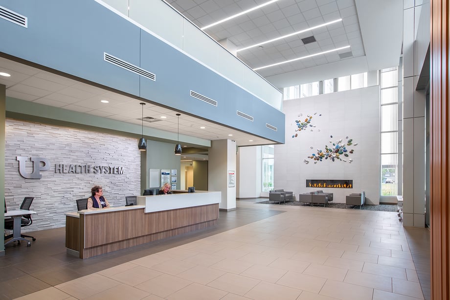Josh LeClair's photograph of the main lobby at UPHS Marquette.