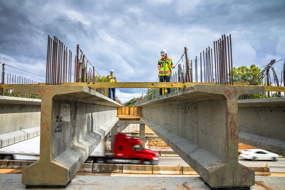 Photo by Joe Boris of Wolverton personnel building the foundations of an overpass.