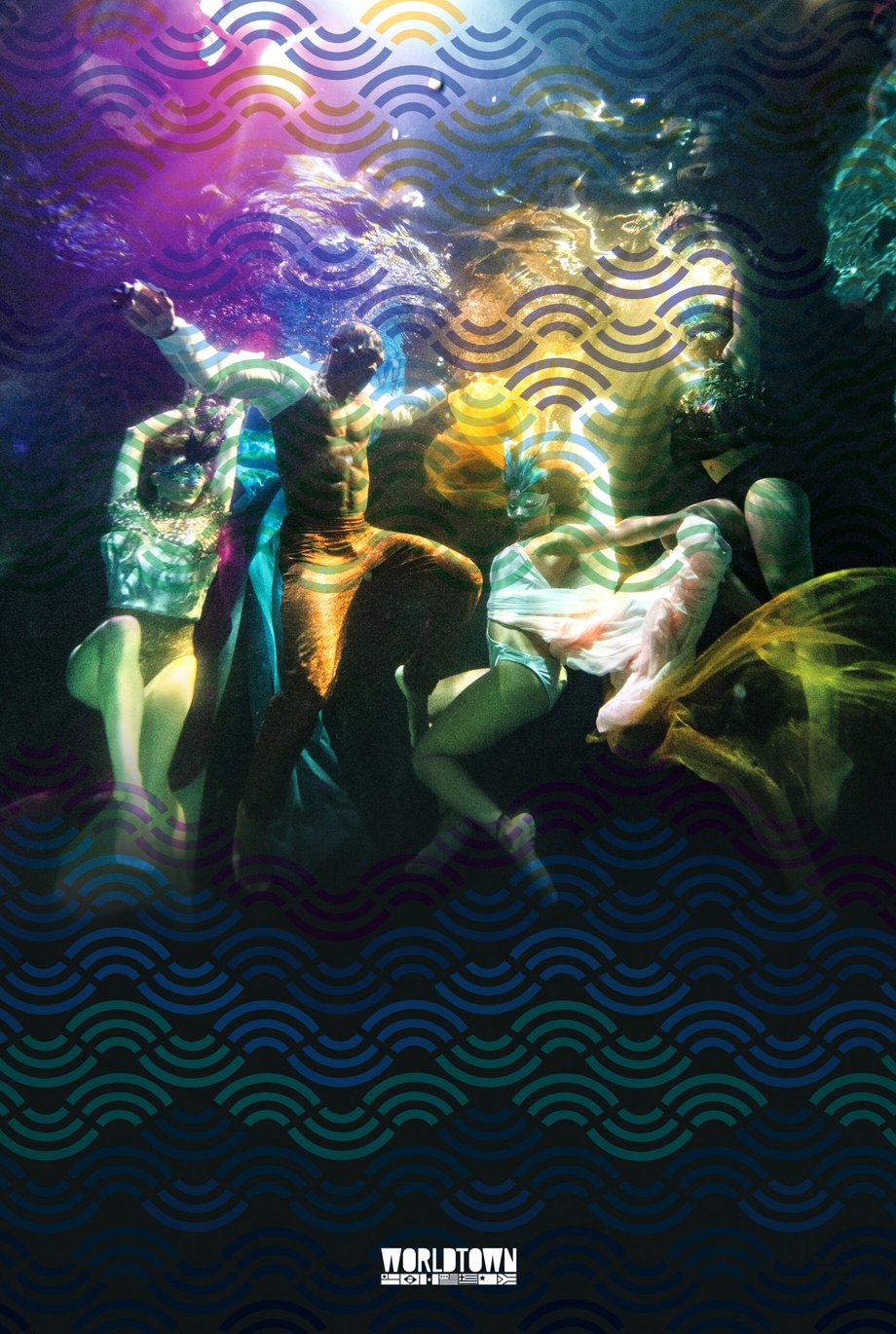 Julia Lehman's underwater portrait of dancers adorns a poster for Worldtown