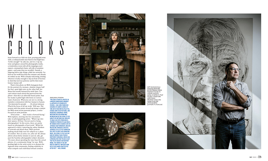 Will Crooks images in a tearsheet from TOWN Magazine