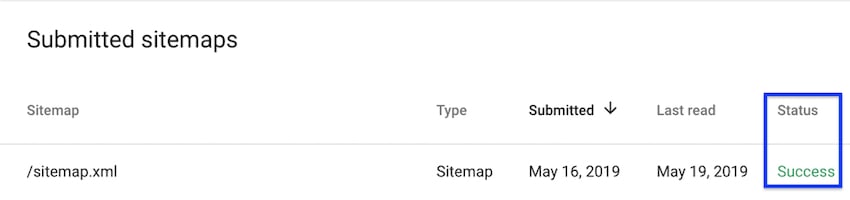 Submitted sitemap in search console.