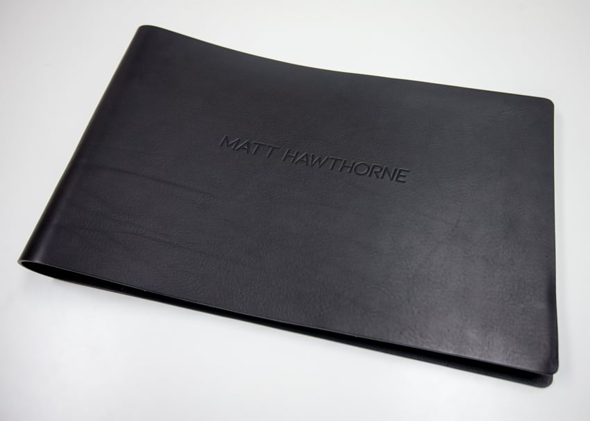 Matt Hawthorne's leather book from Hartnack & Co