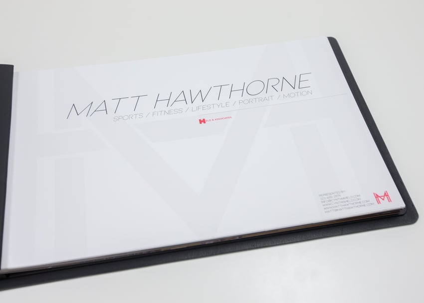 Inside page of Matt Hawthorne's print porfolio