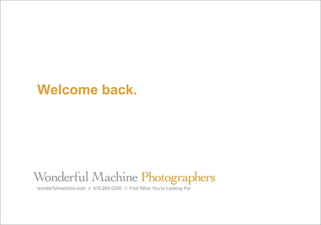 Wonderful Machine promo with tagline 'welcome back'
