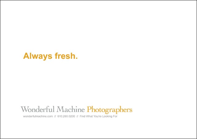 Wonderful Machine promo with tagline 'always fresh'