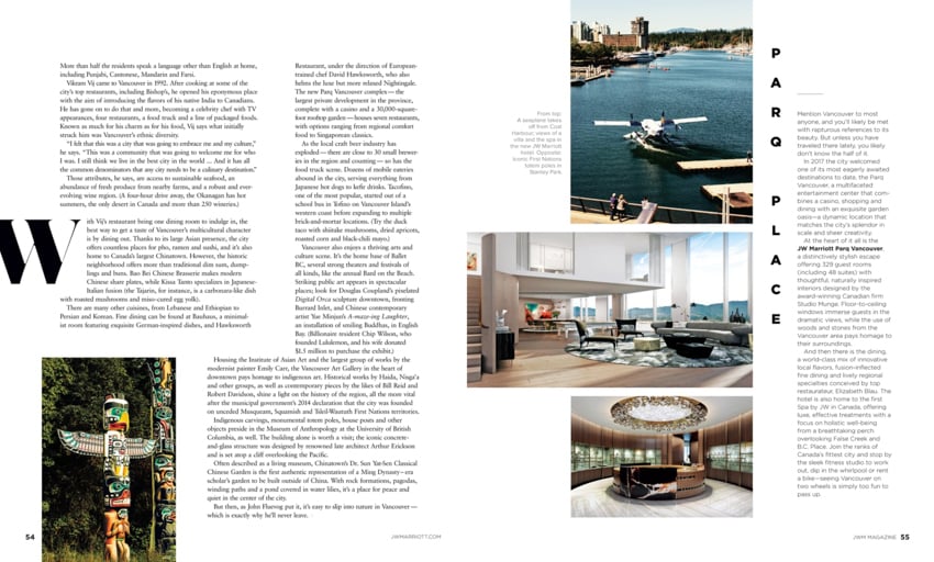 Vancouver spread in Marriot Magazine by Kamil Bialous