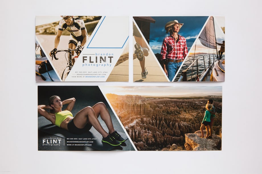 postcards showing adventure/outdoor photography, and lifestyle photography