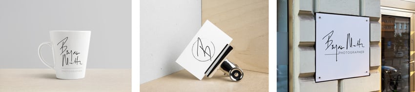  Photographer Bryan Meltz's logo on stationary and objects 