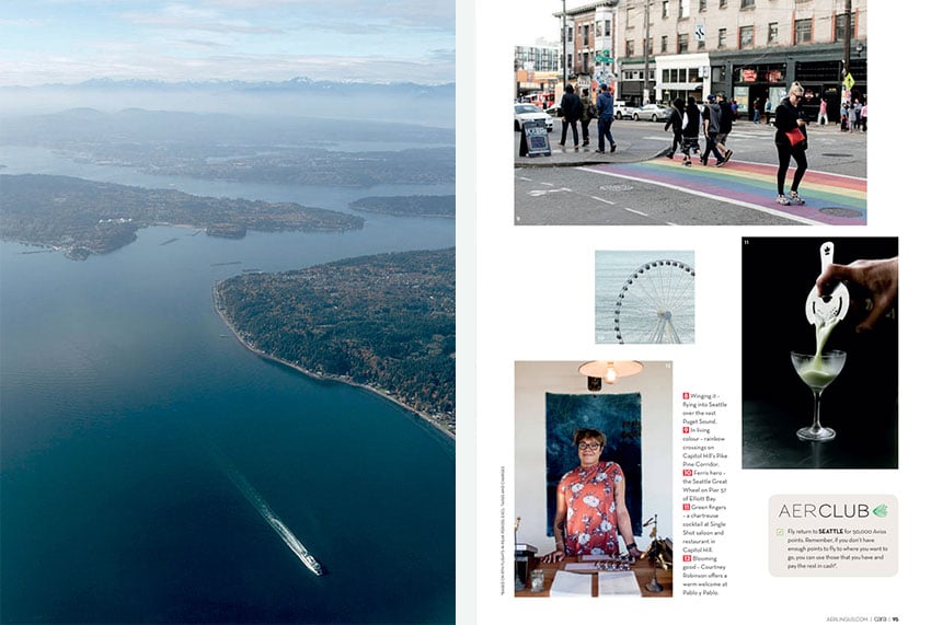Ferry and Mountains in Seattle by Brooke Fitts for CARA Magazine 