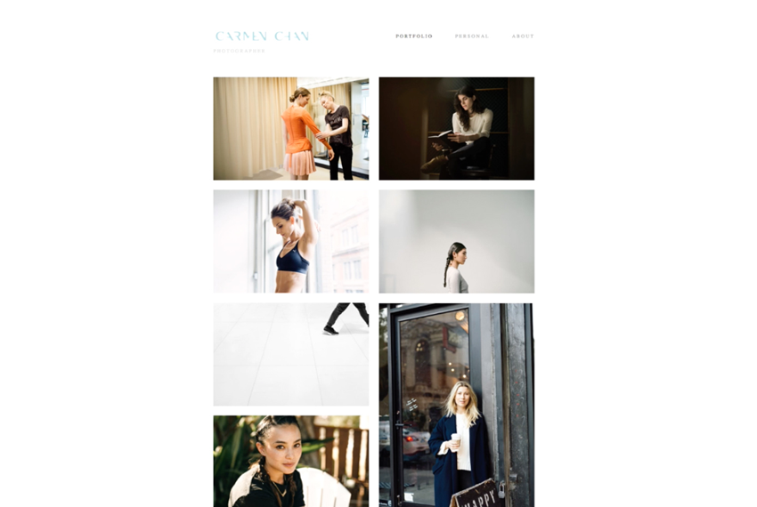 Carmen Chan's site before she started working with Wonderful Machine.