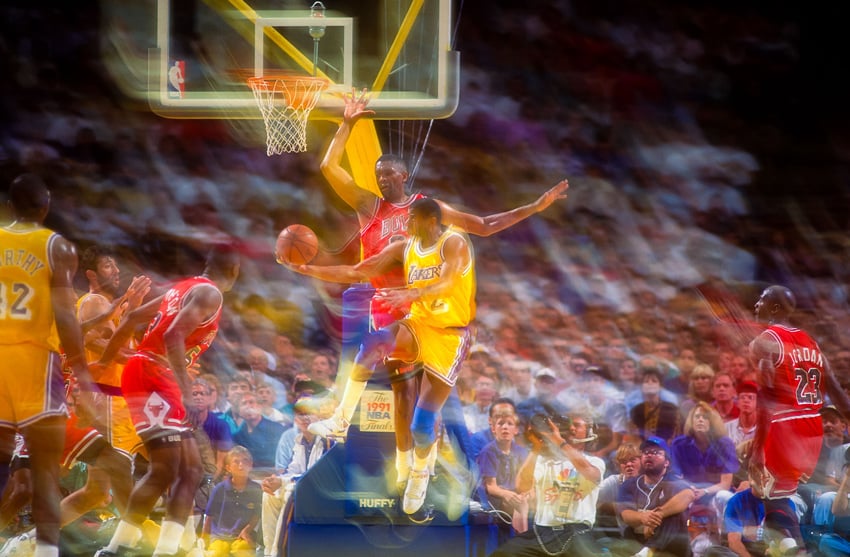 Photo of Bulls vs. Lakers shot by photographer Chris Hamilton.